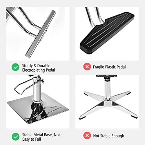 FANTASK 360° drehbar & höhenverstellbarer Friseurstuhl, Barbersessel mit hydraulischer Pumpe, Barberstuhl mit Fußstütze für Friseursalon & Barbershop, Schwarz