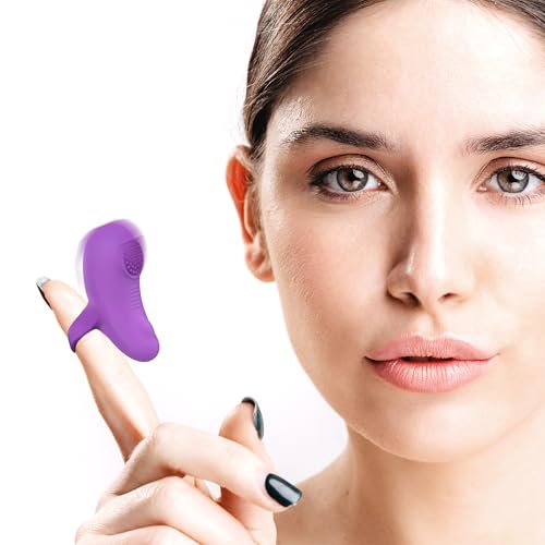 TJK Health Mini Ring Face & Eye Massager - Mini Finger Vibration Tool for Facial Skincare - Waterproof Portable Rechargeable Handheld Powerful Micro-Vibration Massage for Eye Jaw & Body (Purple)