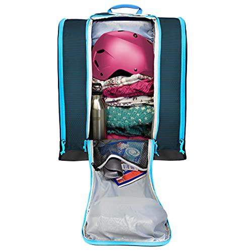 Kulkea Speed Pack Ski Boot Backpack - Ski Boot Bag With Open Pack Design For Quick Gear & Boot Storage - Durable, Spacious, & Water Resistant Backpack (Blue Run) #TOP5