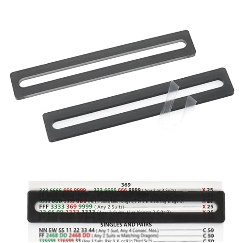 2PCS Mahjong Line Reader Mahjong Line Finder Acrylic MAHJ Card Line Guide
