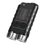 XMLHL Mini Keychain Flashlight USB-C Rechargeable EDC Flashlight with White, red and UV Blue Light,