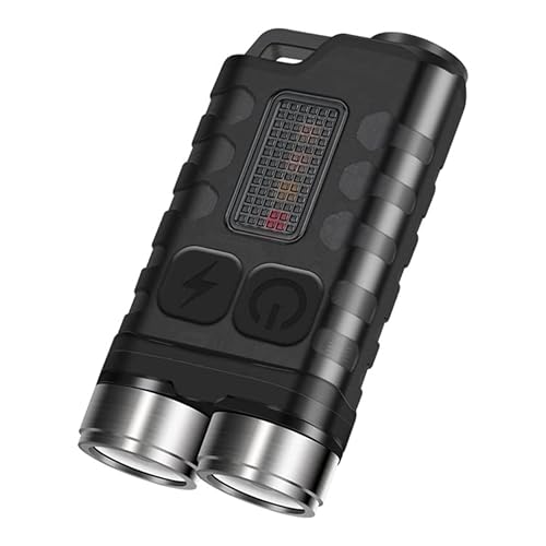 Xmlhl Mini Keychain Flashlight Usb-C Rechargeable Edc Flashlight With White, Red And Uv Blue Light, Super Bright 900Lm 10 Modes, Ip65 Waterproof, Magnet At The End.（Black） #TOP2