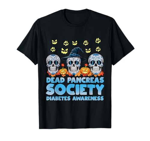 Dead Pancreas Society Diabetes Concientización Divertido Halloween Camiseta