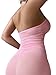 Foxiny Sexy Chain Sheer Mesh Ruched Bodycon Mini Lingerie Dress with Thong 2 Piece Set Outfits Women See Through Halter Night Gown Negligee Pink Medium