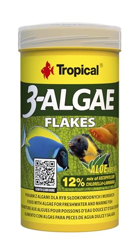 3-Algae Flakes 100ml / 20g - Mangime Universale per Pesci d'Acqua Dolce e marini, in Scaglie