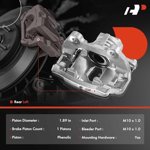 A-Premium Disc Brake Caliper Assembly with Bracket Compatible with Select GMC, Buick, Saturn, Chevy and Cadillac Models - Acadia, Acadia Limited, Enclave, Outlook, Traverse, XTS - Rear Driver Side by A-premium - Image 2