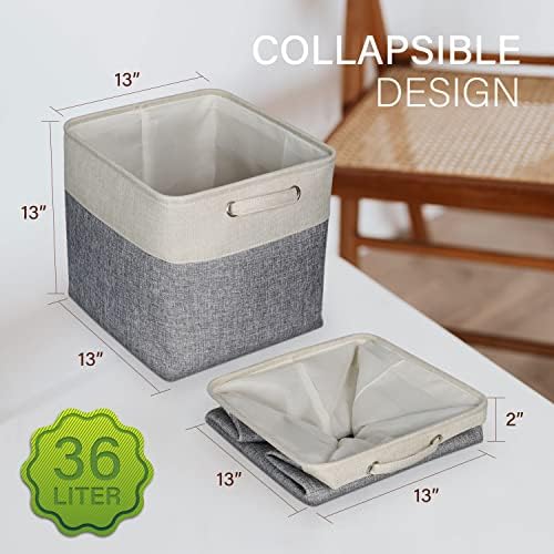 AivaToba Large Storage Box, 3 Pcs Fabric Storage Basket with Handles, Waterproof Foldable, Storage Baskets Home Organizer for Toys, Clothes, Office Products and Other Sundries