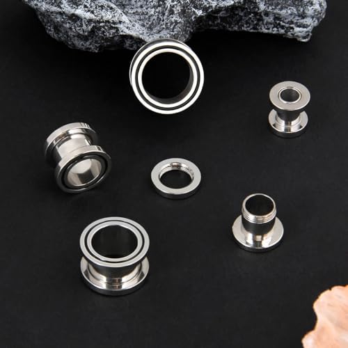 LOMISS ALARGADOR AÇO CIRÚRGICO LISO DETALHE BLACK (6MM)