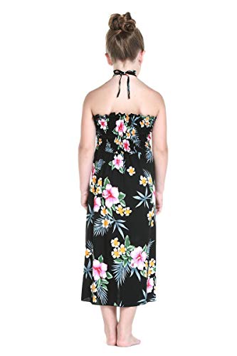 Image of Family Matching Hawaiian Clothes, Hibiscus Black | Black Hibiscus Print • Soft Rayon Fabric • Family Matching Outfits • Vacation Ready • Luau Party Wear