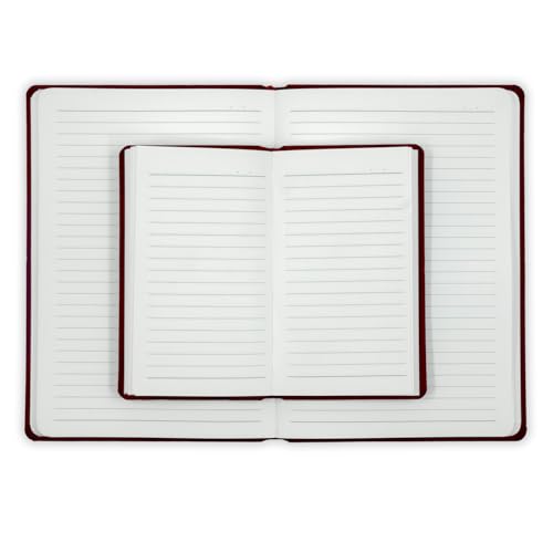Image of Comma Regina Combo | A5 Size Hard Bound Notebook & A6 Size Hard Bound Pocket Notebook with a Horizontal Elastic Band Closure | 192 Pages | 80gsm Natural Shade Paper | Linen Fabric Cover Material - Maroon