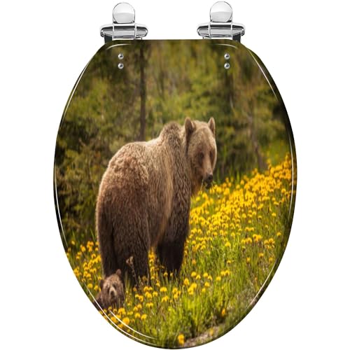 Elongated Toilet Seat Zebras embracing Af Resin Material Slow Quiet