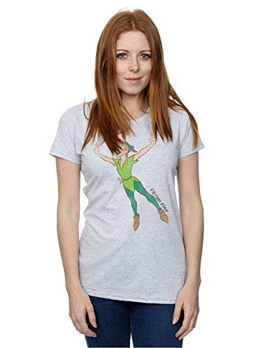 Disney Women's Classic Flying Peter Pan T-Shirt X-Large Heather Grey