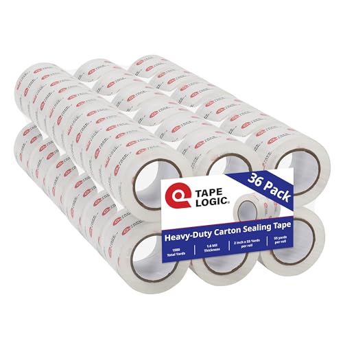 Tape Logic Packing Tape (36-Rolls), 2" x 55 yd - Industrial Strength Packaging Tape Refill for Shipping, Moving, Order Fulfillment, Acrylic 3.5 Mil