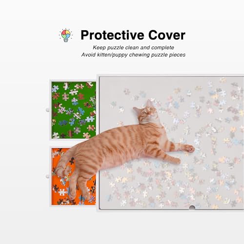 1000 Piece Jigsaw Puzzle Board Table with Drawers and Cover, Puzzle Board with Adjustable Angle and Height, Movable Puzzle Table with Legs for Adults, 30''x22'' Board with Storage, 4 Wheels by XIJ - Image 6