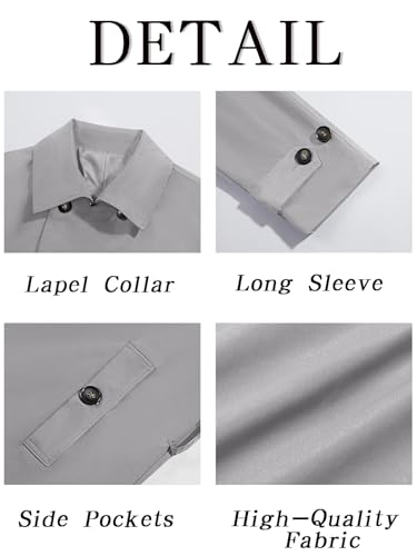 Image of Runcati Mens Double Breasted Trench Coat Notched Lapel Windbreaker Jackets Causal Overcoat With Belt