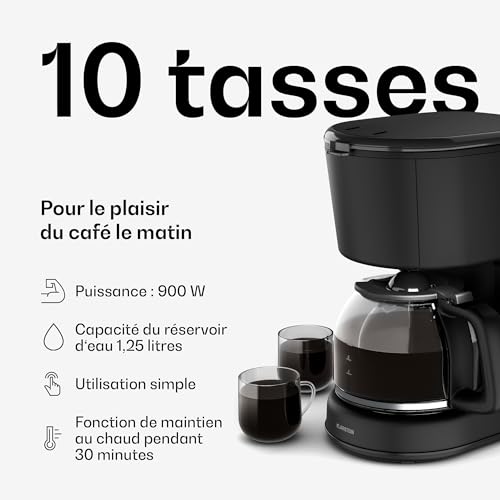 Velaire Machine À Café Filtre 1 25 Litre Fonction Maintien Au Chaud 10 Tasses - vue 4