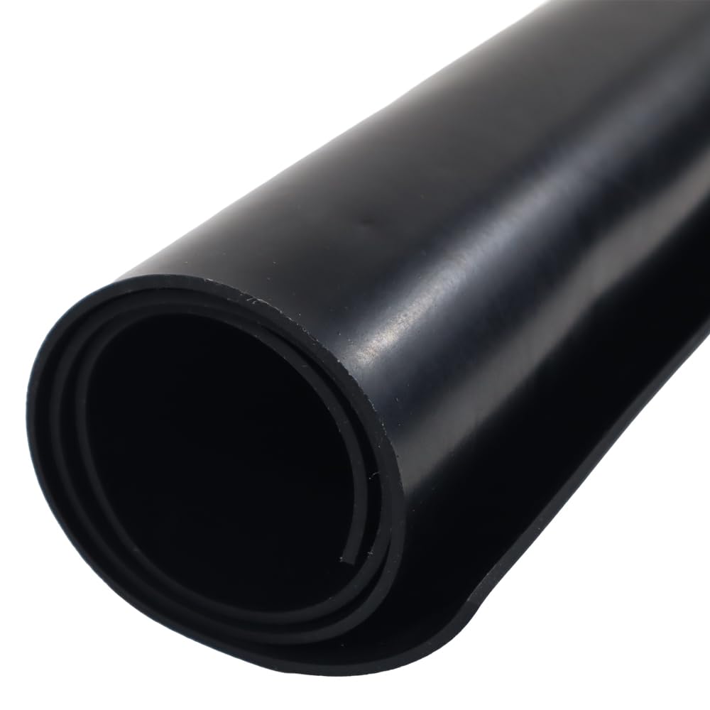 33-P007-125-006-006 General Purpose Rubber, 70A Durometer, Smooth Finish, Adhesive Backed, 0.125" Thickness, 6" Width, 6" Length, Black