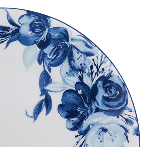 Mikasa Darcy Bone China Lightweight Chip Resistant 12 Piece Dinnerware Set, Service for 4,Blue and White by Mikasa - Image 3