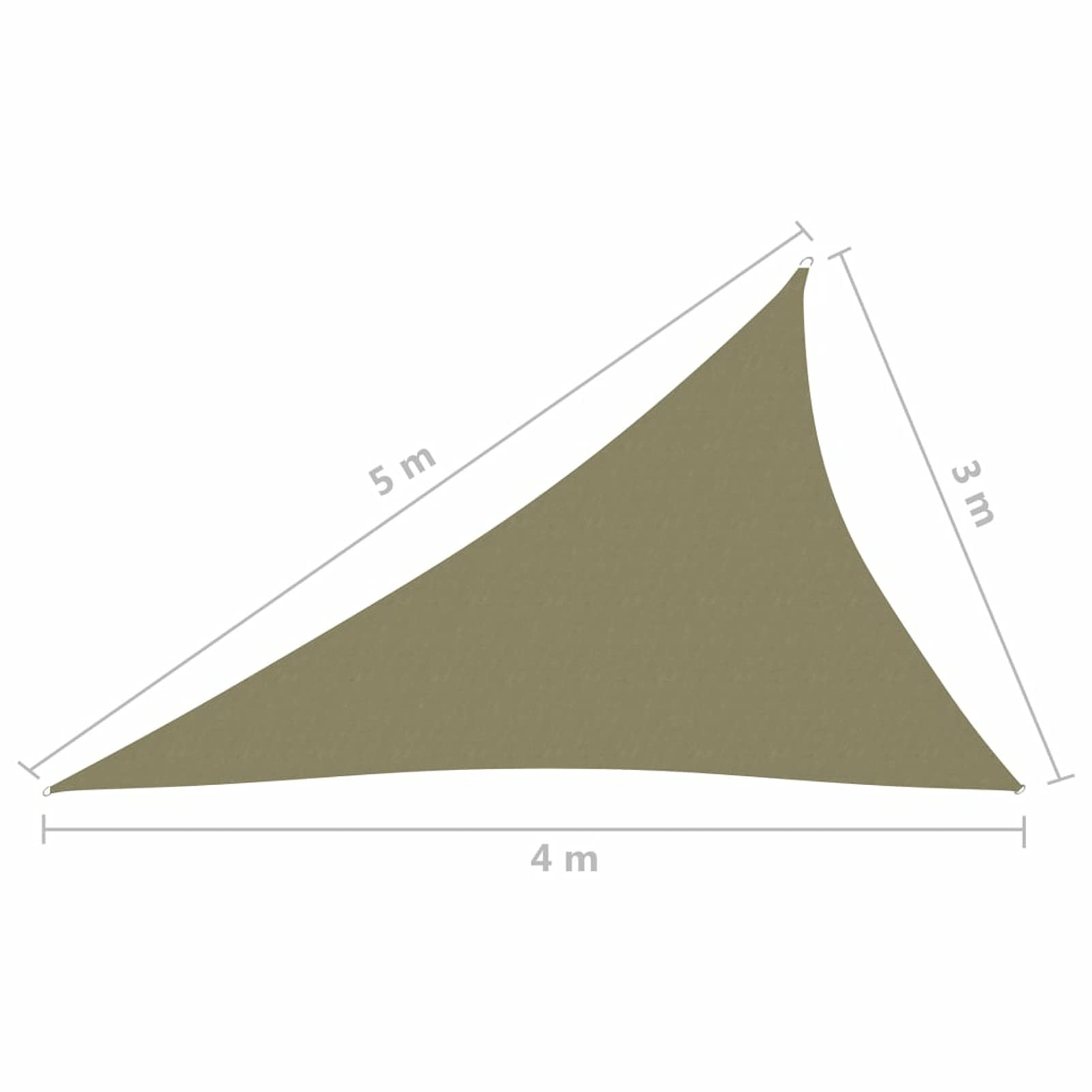 Parasole a Vela Oxford Triangolare 3x4x5 m Beige,Tenda a Vela Impermeabile Rettangolare Vela Ombreggiante Parasole Protezione Raggi U V per Esterno Giardino terrazza