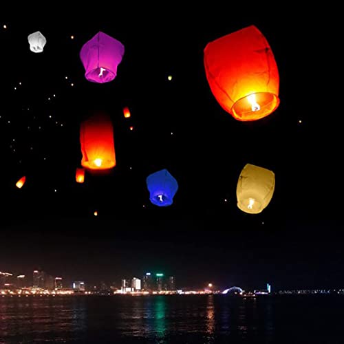 40 Pack Chinese Lanterns To Release In Sky Memorial Events Paper Lantern For Weddings Party Celebration Event And Festival，Multiple Colour #TOP3