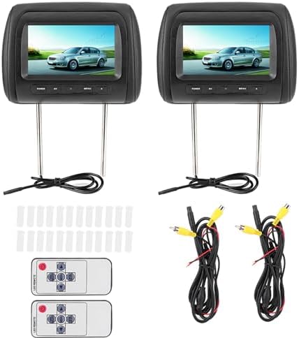 KIMISS 7in Wyświetlacz samochodowy for headrest, bezprzewodowy, regulowany, podwójny MP5 z LCD, czarny