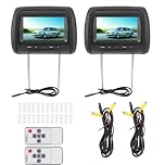 2pcs 7 in Wireless Control Adjustable Headrest LCD Video Player MP5 Display Black Car DVD Player Headrest Monitor