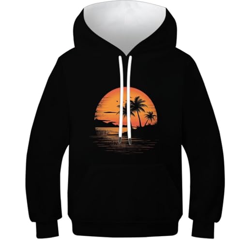 VFKLZCNYR Sudadera con capucha para niños con estampado 3D y bolsillos, atlética, informal, para niños, Estilo-6, 10-12 Years