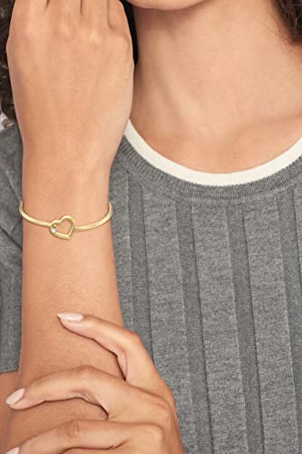Tommy Hilfiger Women's Jewelry 2780755 Gold Plated With Crystal Hearts Bangle, Color: Gold Plated #TOP1