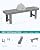SERWALL 2-Person Backless Outdoor Bench 56 Inches, Grey