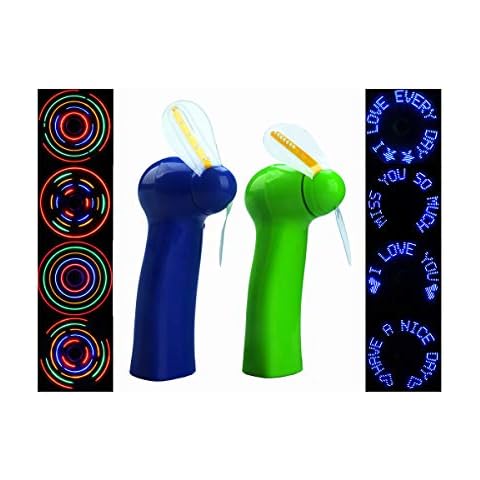 Madowl 2Pack Portable Fan, Luminous Full Color Led Fan, Hand-held Fan, Dry Battery Power Supply, Suitable for Travel, Office, Student Hostel or Household Use Cover