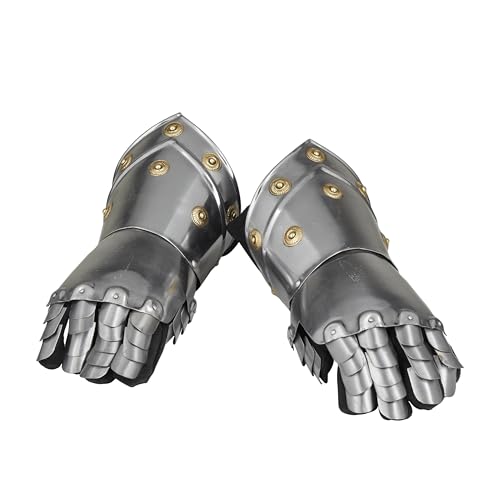 Deco 79 - Deco 79 Metal Hands Decorative Armor Gloves Replica Medieval Home Decor Statue, Set of 2 Accent Figurine 14"W, 7"H, Silver
