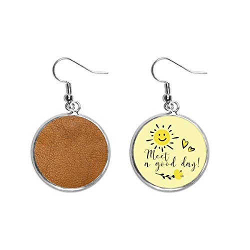 Boucles d'oreilles en cuir abstrait goutte de soleil taille Medium en métal