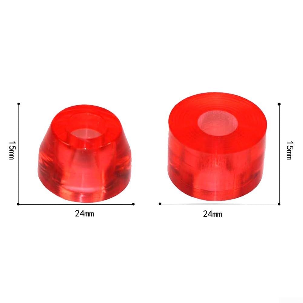 Bujes de poliuretano para monopatín y longboard, kit de repuesto de 4 piezas, rojo