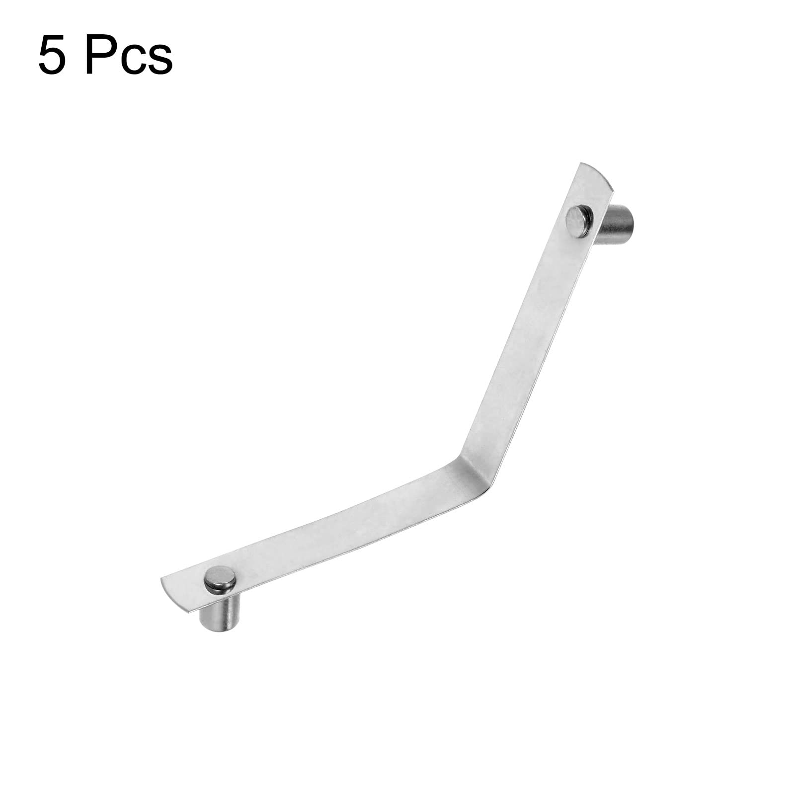 sourcing map 5uds Doble Botón Kayak Remo Presión Resorte Clip 51mm x 5.8mm 65Mn Resorte Acero V-Forma Sólido Elevador Telescópico Bloqueo Tubo para Tienda Paraguas Campamento, Plateado Tono