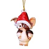 hardinox Impresión 2D de acrílico Gremlins Gizmo en sombrero de Papá Noel colgante adorno decorativo festivo, árbol de Navidad colgante estatuilla adorno decoración (modelo C)