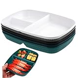HOLIDYOYO 5個 ファットロスプレート 子供の食事トレイ フルーツプレート ダイエットプレート 食品仕切り板 フードトレイ 分割されたフードプレート ディナープレート pp 再利用可能