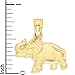 Solid Gold Elephant Pendant in 10k or 14k - Animal Symbol Good Luck Charm (10k Gold)