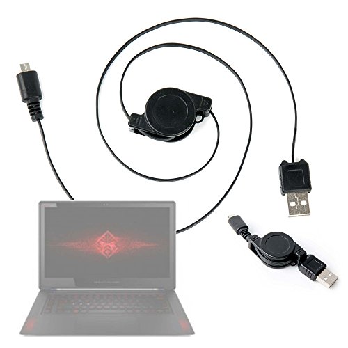 DURAGADGET Cable MicroUSB Retráctil para Portátil HP 15-bw026ns, HP 15-bs068ns, HP 15-cb012ns,...