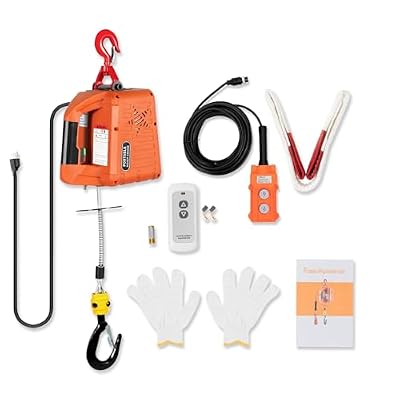 3-in-1 Electric Hoist Winch, 660lb Capacity, 1500W 110V, Wired & Wireless Remote, 16ft/min, for Garage, Warehouse, Construction