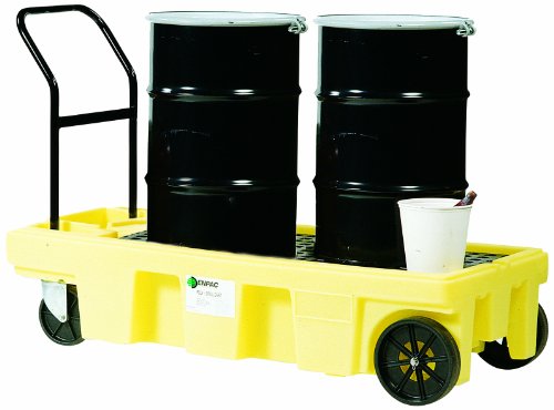 Enpac 5200-YE Polyethylene Poly-Spillcart, 57 Gallons Spill Capacity, 66-1/2