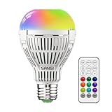 SANSI 2000LM RGB LED Color Changing Light Bulb with Remote Control,120W Equivalent Super Bright Smart Light Bulb,10 Color Choices, Timing, Dimmable, A21 18W E26, for Christmas Party Halloween