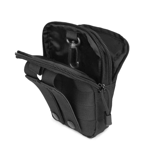 Leisontac Tactical Gear Edc Molle Pouch With Cell Phone Holder, Multipurpose Waist Bag, Utility Organizer (Black) #TOP4