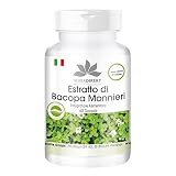 Estratto di Bacopa Monnieri 500mg in capsule - 60 capsule - Contiene 20% di bacoside - Per il miglioramento della funzione cognitivo | HERBADIREKT - Qualità da farmacia tedesca