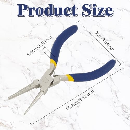 BENECREAT Drahtschlaufenzange Mit Rutschfestem Griff, Präzisions-Rundzange (2~8-Mm-Schlaufen) Zum Herstellen von Perlenschmuck Und Drahtformen