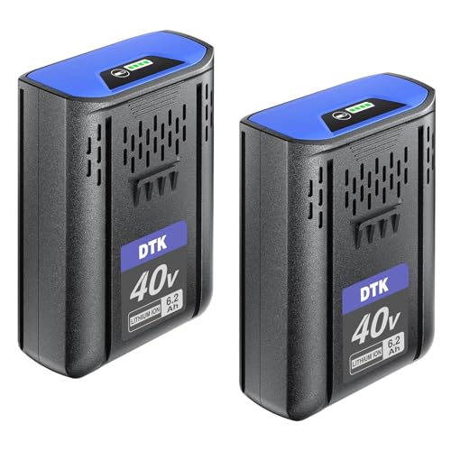 DTK Replacement for Kobalt 40V Battery 6200mAh Cordless Power Tool Battery KPM1040A-03 KM-1640-06 KM 4040-06 2 Packs