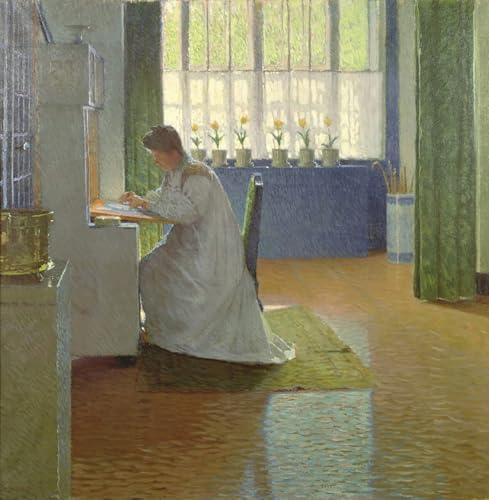 Toile murale abstraite La femme de l'artiste par Carl Moll affiche salon 60x90