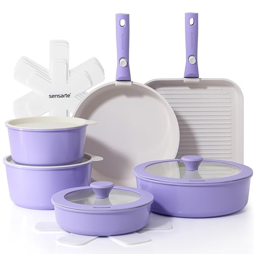 SENSARTE 17-Piece Ceramic Nonstick Cookware Set
