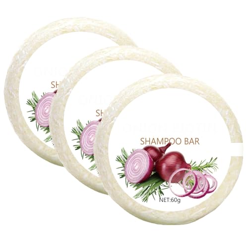 Champú de cebolla y romero: Reduce la caída y la rotura del cabello. Limpieza profunda e hidratación. (3pcs)