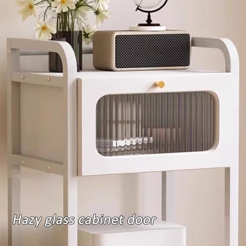 Robot Vacuum Cleaner Storage Rack with Drawer, Sweeping Robot Stand with Pulleys for Living Room & Bathroom - Space-Saving Organizer, Gray Robot Storage Solution