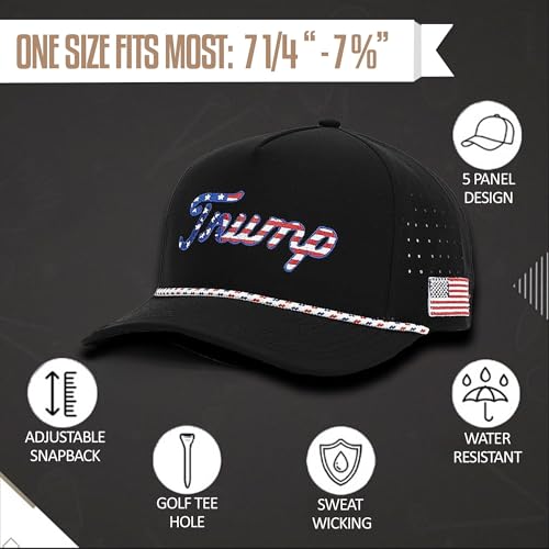 Image of Curves & Clubs Trump Golf Hats - One Size Adjustable Men's Hat - Breathable & Durable Trump Rope Hat - Perfect Golf Gift